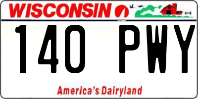 WI license plate 140PWY