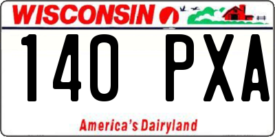 WI license plate 140PXA