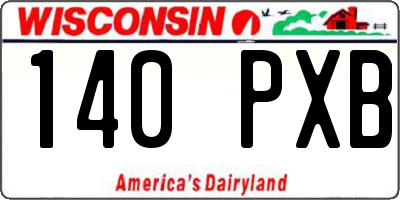 WI license plate 140PXB