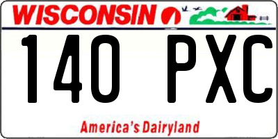 WI license plate 140PXC