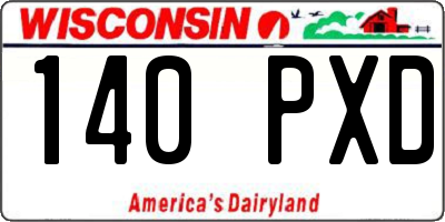 WI license plate 140PXD