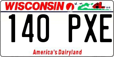 WI license plate 140PXE