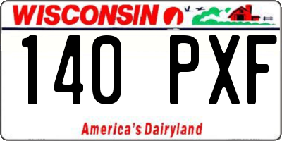 WI license plate 140PXF