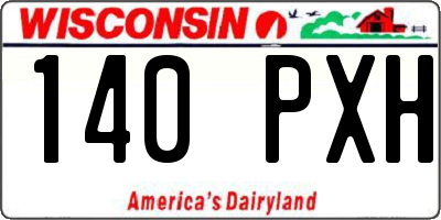 WI license plate 140PXH