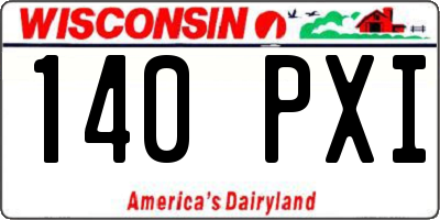 WI license plate 140PXI