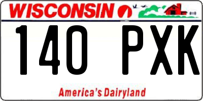WI license plate 140PXK