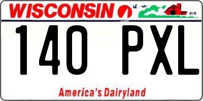 WI license plate 140PXL