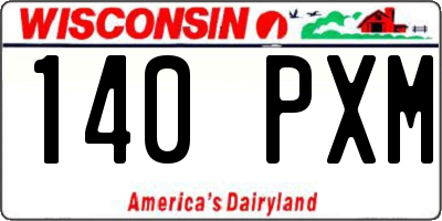WI license plate 140PXM