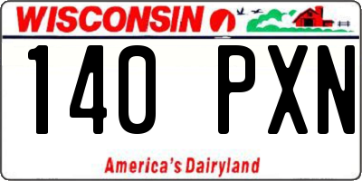 WI license plate 140PXN