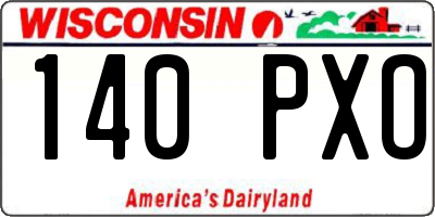 WI license plate 140PXO