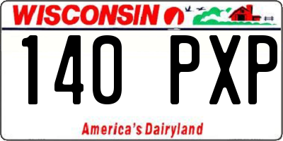 WI license plate 140PXP