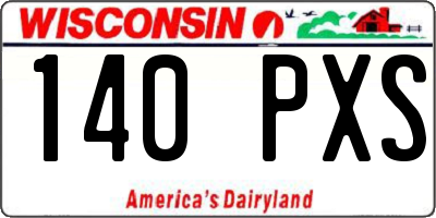 WI license plate 140PXS