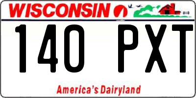 WI license plate 140PXT