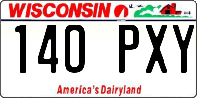 WI license plate 140PXY