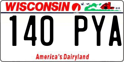WI license plate 140PYA