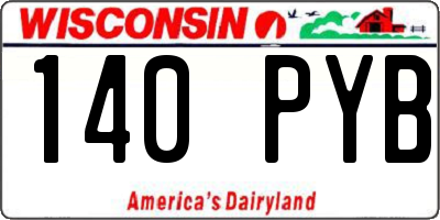 WI license plate 140PYB