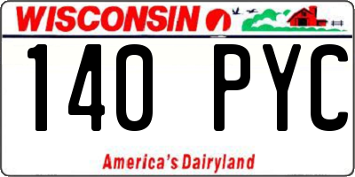 WI license plate 140PYC