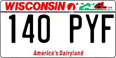 WI license plate 140PYF