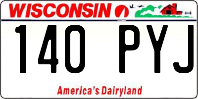WI license plate 140PYJ