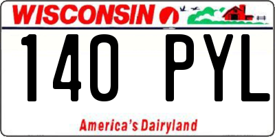 WI license plate 140PYL
