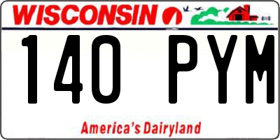 WI license plate 140PYM