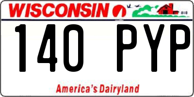 WI license plate 140PYP