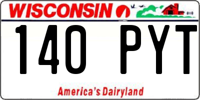 WI license plate 140PYT
