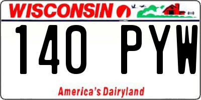 WI license plate 140PYW