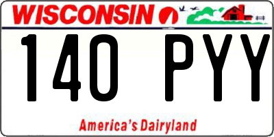 WI license plate 140PYY