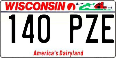 WI license plate 140PZE
