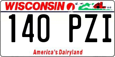 WI license plate 140PZI