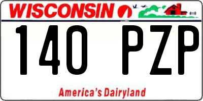 WI license plate 140PZP