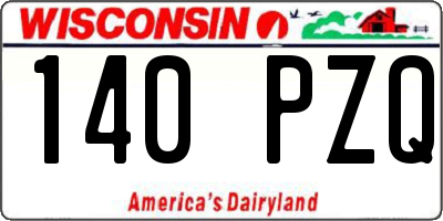 WI license plate 140PZQ