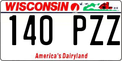 WI license plate 140PZZ