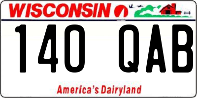 WI license plate 140QAB