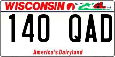 WI license plate 140QAD