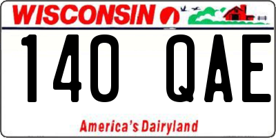 WI license plate 140QAE