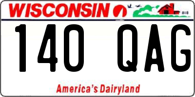 WI license plate 140QAG