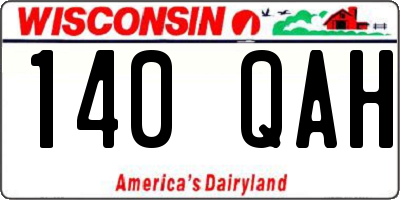 WI license plate 140QAH