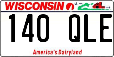 WI license plate 140QLE