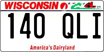 WI license plate 140QLI