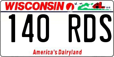 WI license plate 140RDS