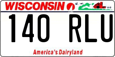 WI license plate 140RLU