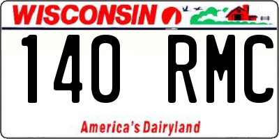 WI license plate 140RMC