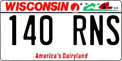 WI license plate 140RNS