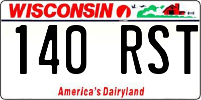 WI license plate 140RST