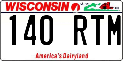 WI license plate 140RTM