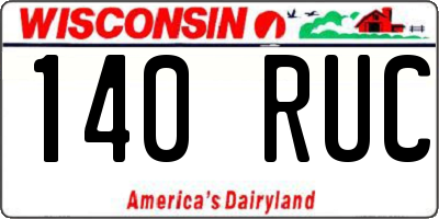 WI license plate 140RUC