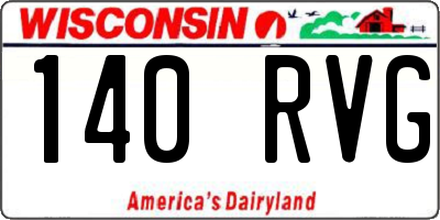 WI license plate 140RVG