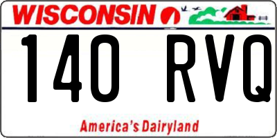 WI license plate 140RVQ